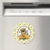 Herfst Tibetan Spaniel (bruin) Dog Pumpkins Cute Magneet (Insitu (Vaatwasser))