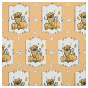 Herfst Tibetan Spaniel (bruin) Dog Pumpkins Cute Stof