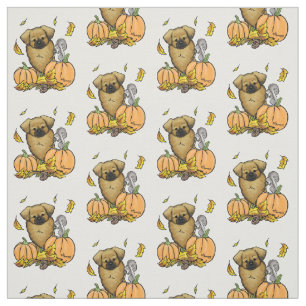 Herfst Tibetan Spaniel (bruin) Dog Pumpkins Cute Stof