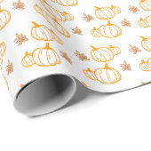 Herfst tijd Fun Pumpkins and Leaves Cadeaupapier (Rol Hoek)