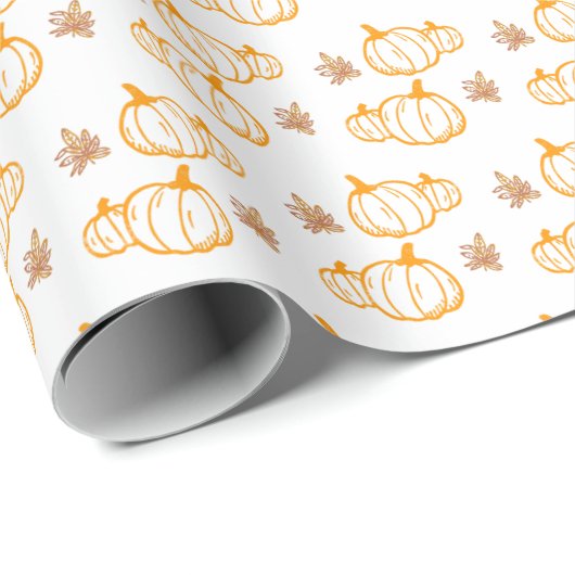 Herfst tijd Fun Pumpkins and Leaves Cadeaupapier (Rol Hoek)