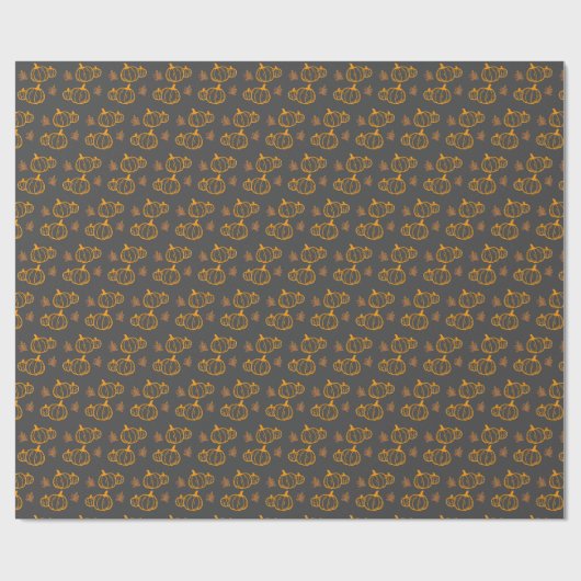 Herfst tijd Fun Pumpkins and Leaves Cadeaupapier (Vlak)