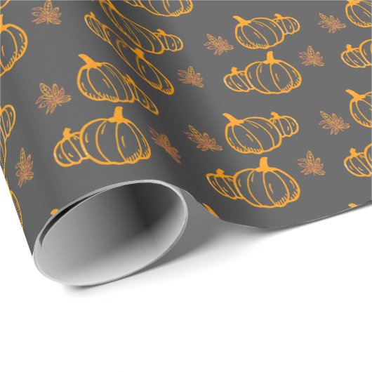 Herfst tijd Fun Pumpkins and Leaves Cadeaupapier (Rol Hoek)