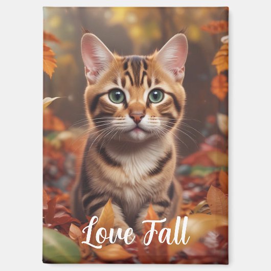 Herfst tijd kattenmagneet magneet (Voorkant)