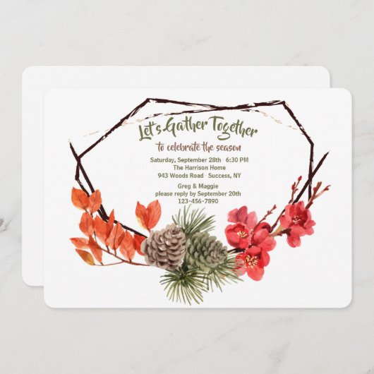 Herfst tijd van de uitnodiging (Voorkant / Achterkant)