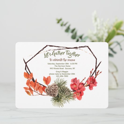 Herfst tijd van de uitnodiging (Staand voorkant)