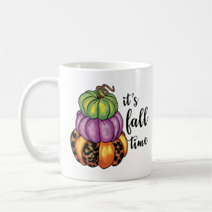 Herfst Time Quote Kleurrijke Pompoenen Crafty Koffiemok