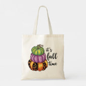 Herfst Time Quote Kleurrijke Pompoenen Crafty Tote Bag (Achterkant)