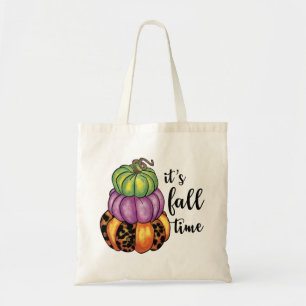 Herfst Time Quote Kleurrijke Pompoenen Crafty Tote Bag