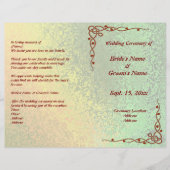 Herfst tinten van groen en geel bruiloft programma (Voorkant)