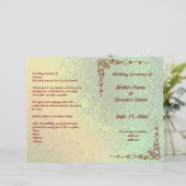 Herfst tinten van groen en geel bruiloft programma (Staand voorkant)