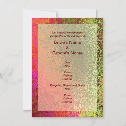 Herfst tinten van kleur bruiloft kaart (Voorkant)