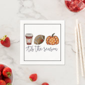 Herfst Tis het Seizoen Custom Coffee Football Pomp Servet (Insitu)
