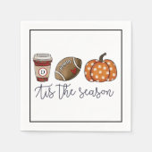 Herfst Tis het Seizoen Custom Coffee Football Pomp Servet (Voorkant)