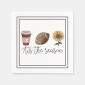 Herfst Tis het Seizoen Initiaal Koffie Football Bl Servet (Voorkant)