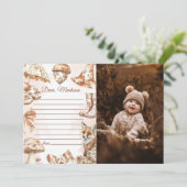 Herfst Toile de Jouy Capsule Opmerking Bericht Kaa Kaart (Staand voorkant)