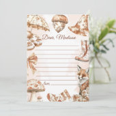 Herfst Toile de Jouy Capsule Opmerking Bericht Kaa Kaart (Staand voorkant)