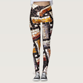 Herfst Toned Romeins Mozaïek Leggings