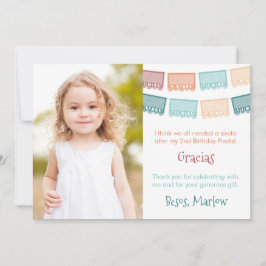 Herfst Tones Papel Picado Mexicaanse Fiesta Afbeel Bedankkaart