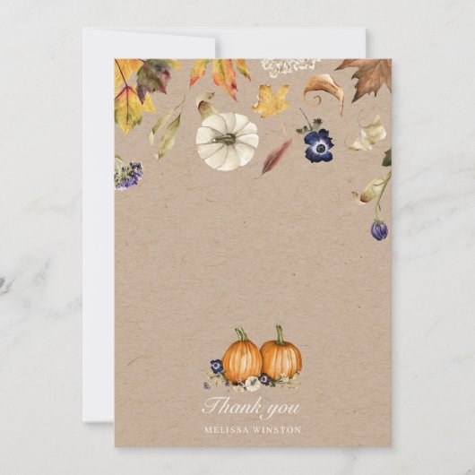 herfst tones pumpkin spice Hartelijk dank Bedankkaart (Voorkant)