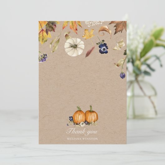 herfst tones pumpkin spice Hartelijk dank Bedankkaart (Staand voorkant)