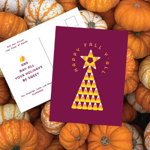 Herfst tot Kerst Postkaart Wijn – Snoep Mais Boom