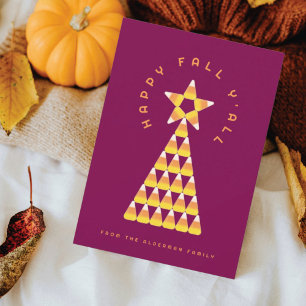 Herfst tot Kerstmis Wenskaart – Candy Corn Boom Kaart