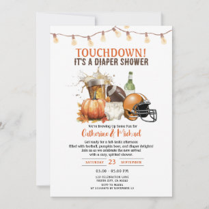 Herfst Touchdown het is een luier Baby shower Beer Kaart