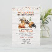 Herfst Touchdown het is een luier Baby shower Beer Kaart (Staand voorkant)
