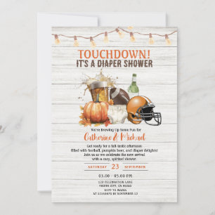 Herfst Touchdown het is een luier Baby shower Beer Kaart