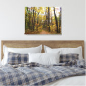 Herfst Trail en Golden Leaves in Laurel Hill Park Canvas Afdruk (Insitu (Slaapkamer))
