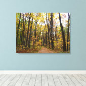 Herfst Trail en Golden Leaves in Laurel Hill Park Canvas Afdruk (Insitu (Houten vloer))