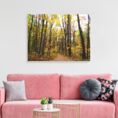 Herfst Trail en Golden Leaves in Laurel Hill Park Canvas Afdruk (Insitu (Woonkamer))