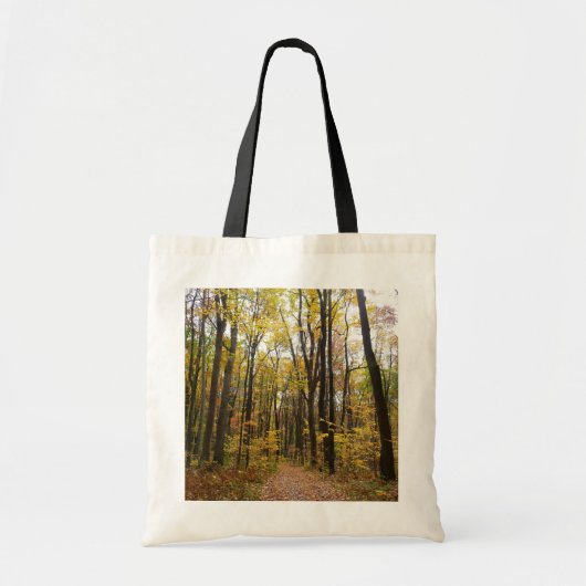 Herfst Trail en Golden Leaves in Laurel Hill Park Tote Bag (Voorkant)