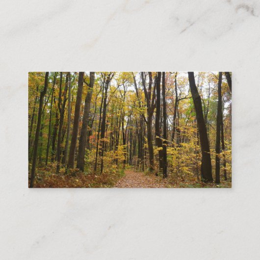 Herfst Trail en Golden Leaves in Laurel Hill Park Visitekaartje (Achterkant)