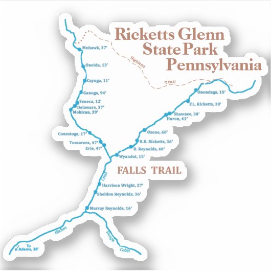 Herfst Trail Map 3"x3" Sticker (Voorkant)