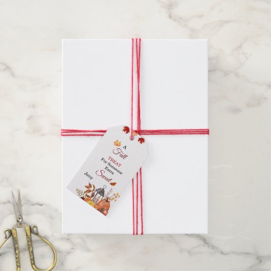 Herfst traktatie voor iemand lief  cadeau label cadeaulabel (Met Touw)