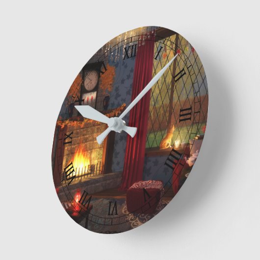Herfst Tranquility Clock Ronde Klok (Hoek)