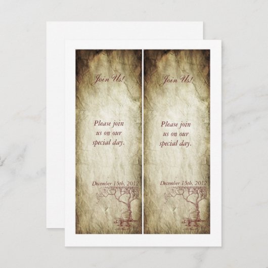 Herfst Tree Bladwijzer Sla de datum op Aankondigingskaart (Voorkant / Achterkant)