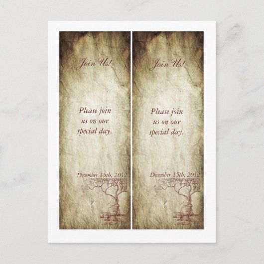 Herfst Tree Bladwijzer Sla de datum op Aankondigingskaart (Voorkant)