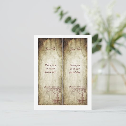 Herfst Tree Bladwijzer Sla de datum op Aankondigingskaart (Staand voorkant)