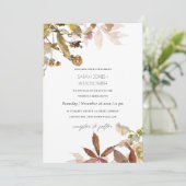 Herfst Tree Branch Oranje Foliage Wedding Invite Bedankkaart (Staand voorkant)