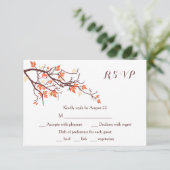 Herfst Tree Branch Wedding RSVP Kaart (Staand voorkant)