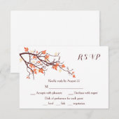 Herfst Tree Branch Wedding RSVP Kaart (Voorkant / Achterkant)