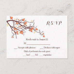 Herfst Tree Branch Wedding RSVP-kaart RSVP Kaartje