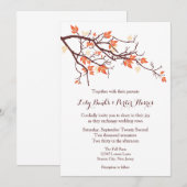 Herfst Tree Branch Wedding-uitnodiging Kaart (Voorkant / Achterkant)