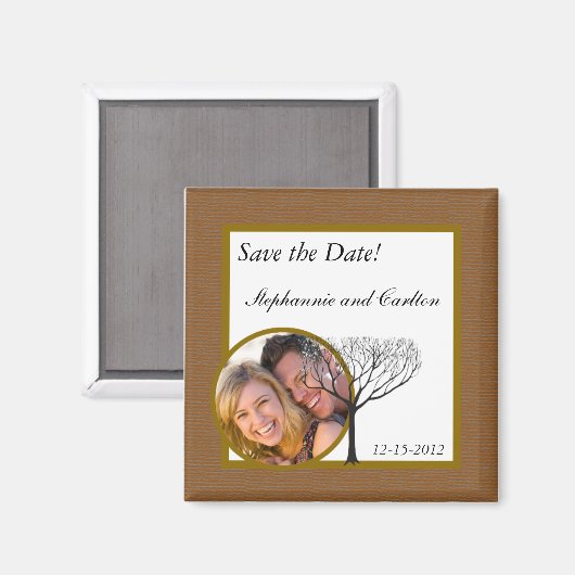 Herfst Tree bruiloft aankondiging magneet (Voorkant / Achterkant)