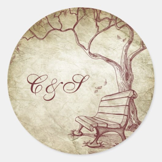 Herfst Tree Bruiloft Favor Stickers (Voorkant)