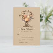 Herfst tree bruiloft RSVP kaarten (Staand voorkant)