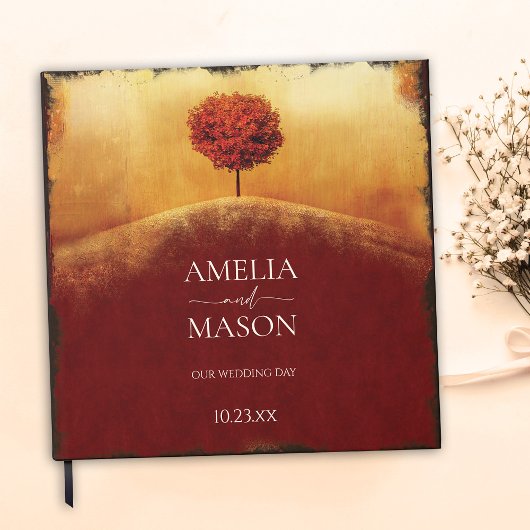 Herfst Tree Elegant Wedding Guestbook Gastenboek